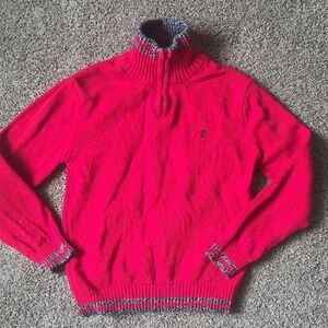 Boy's Red Pullover Sweater with Gray/Black Accents Sz Medium (8)